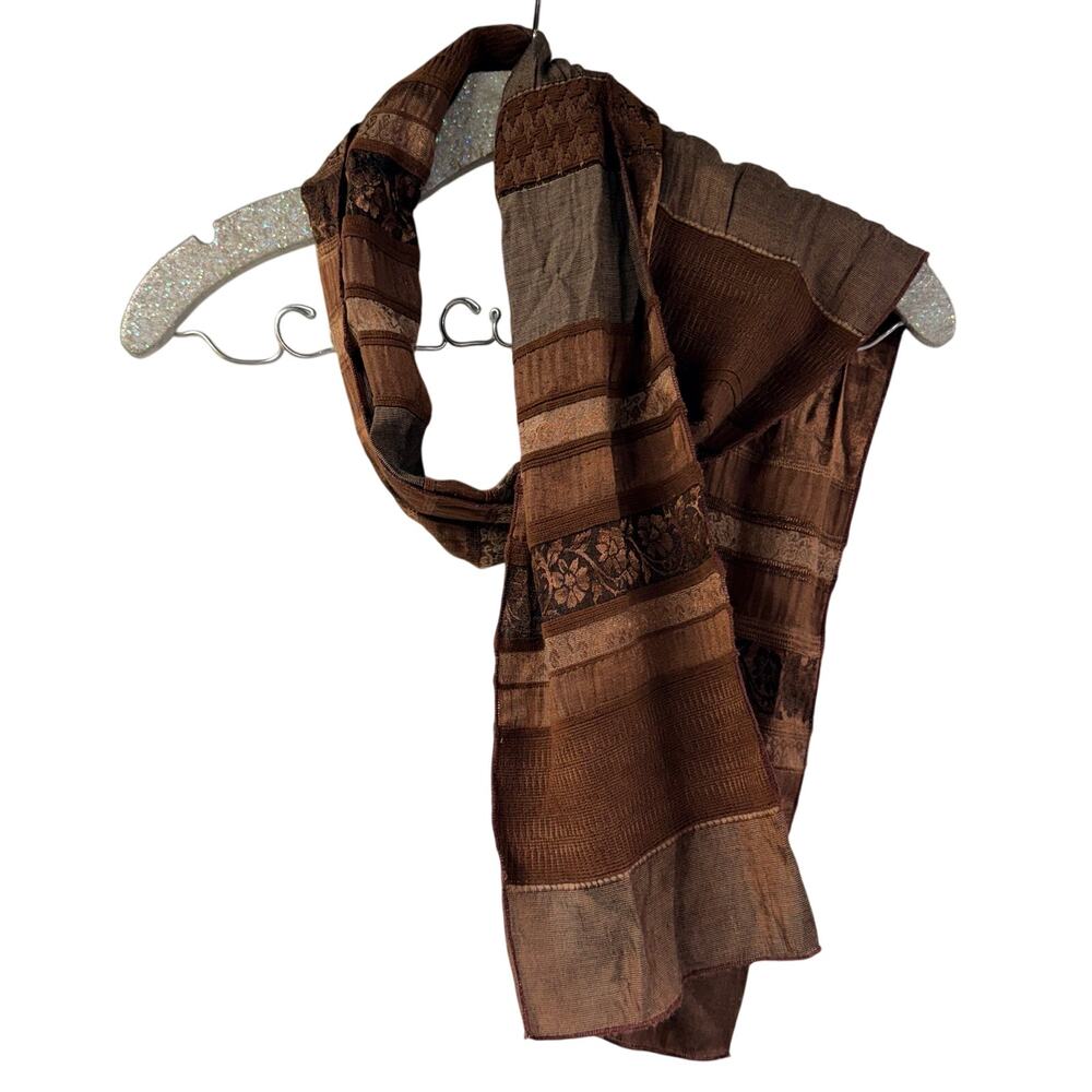 J Jill Scarf Brown Textured Made In Italy
